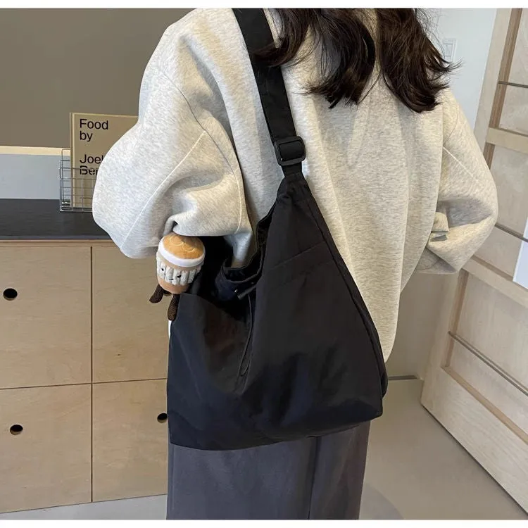 Casual large bag, women's new fashion cloth bag, shoulder bag, large capacity tote bag, class commuting crossbody bag