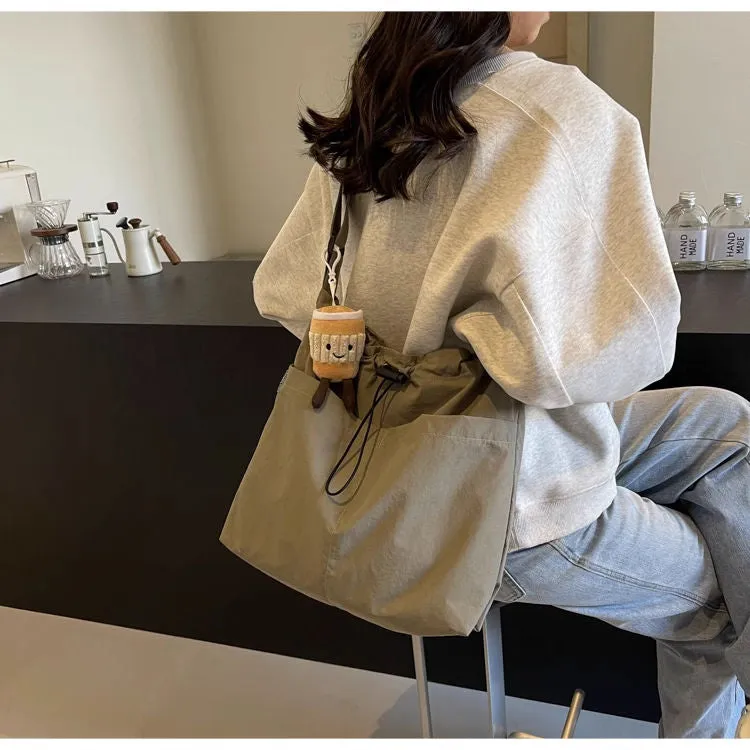 Casual large bag, women's new fashion cloth bag, shoulder bag, large capacity tote bag, class commuting crossbody bag