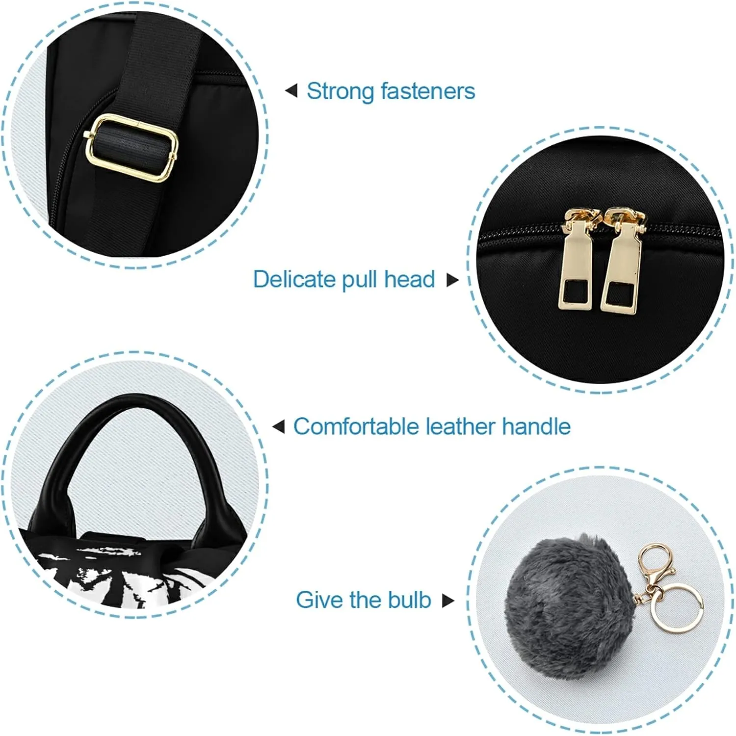 CBBYY Upside Down Pineapple Backpack Purse for Women Nylon Anti-theft Travel Backpack Lightweight Shoulder Bag with Plush Ball Keychain