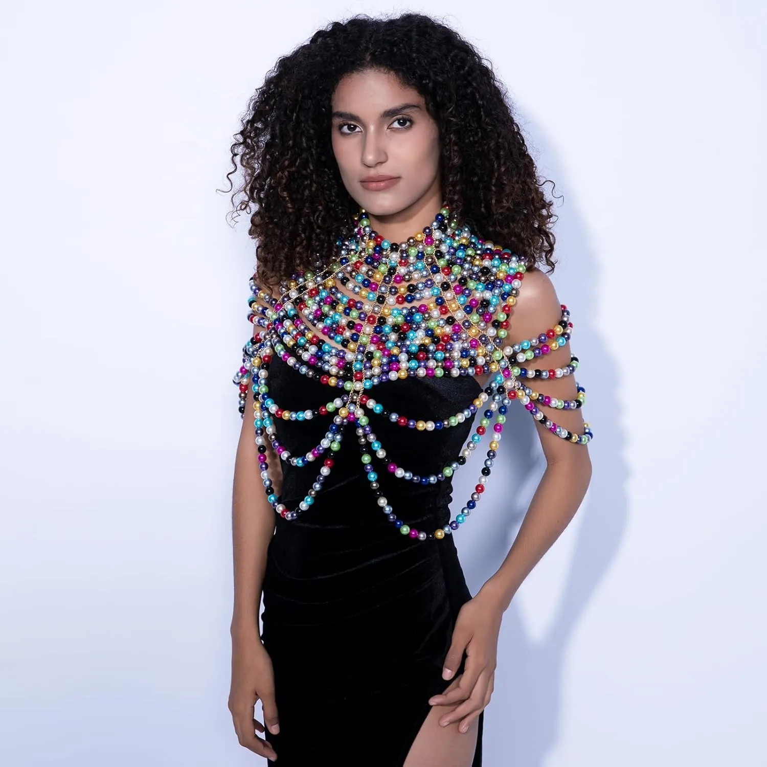 CCbodily Pearl Body Chain Bra - Fashion Shoulder Necklaces Bra Chain Body Jewelry