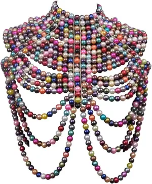 CCbodily Pearl Body Chain Bra - Fashion Shoulder Necklaces Bra Chain Body Jewelry