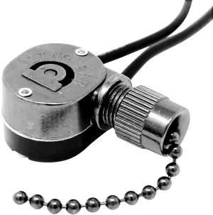 Ceiling Pull Chain Switch ZE-109M Zing Ear Metal Pull Chain Light Switch ON-Off Pull Chain Switch Ceiling Fan Lamp Light Switch (Black Bronze)