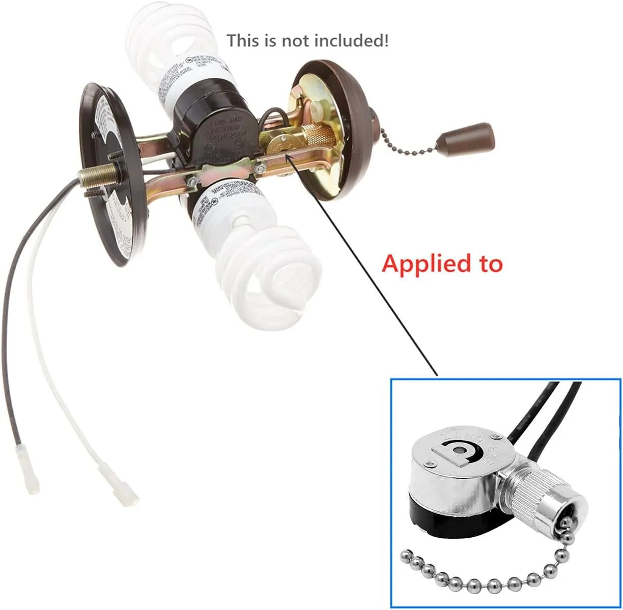 Ceiling Pull Chain Switch ZE-109M Zing Ear Metal Pull Chain Light Switch ON-Off Pull Chain Switch Ceiling Fan Lamp Light Switch (Nickel)