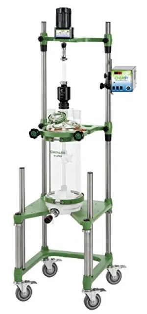 CG-1958-F811 Series CG-1958 Complete Unjacketed Cylindrical Process Filter Reactor System, Air Motor, 10L Capacity
