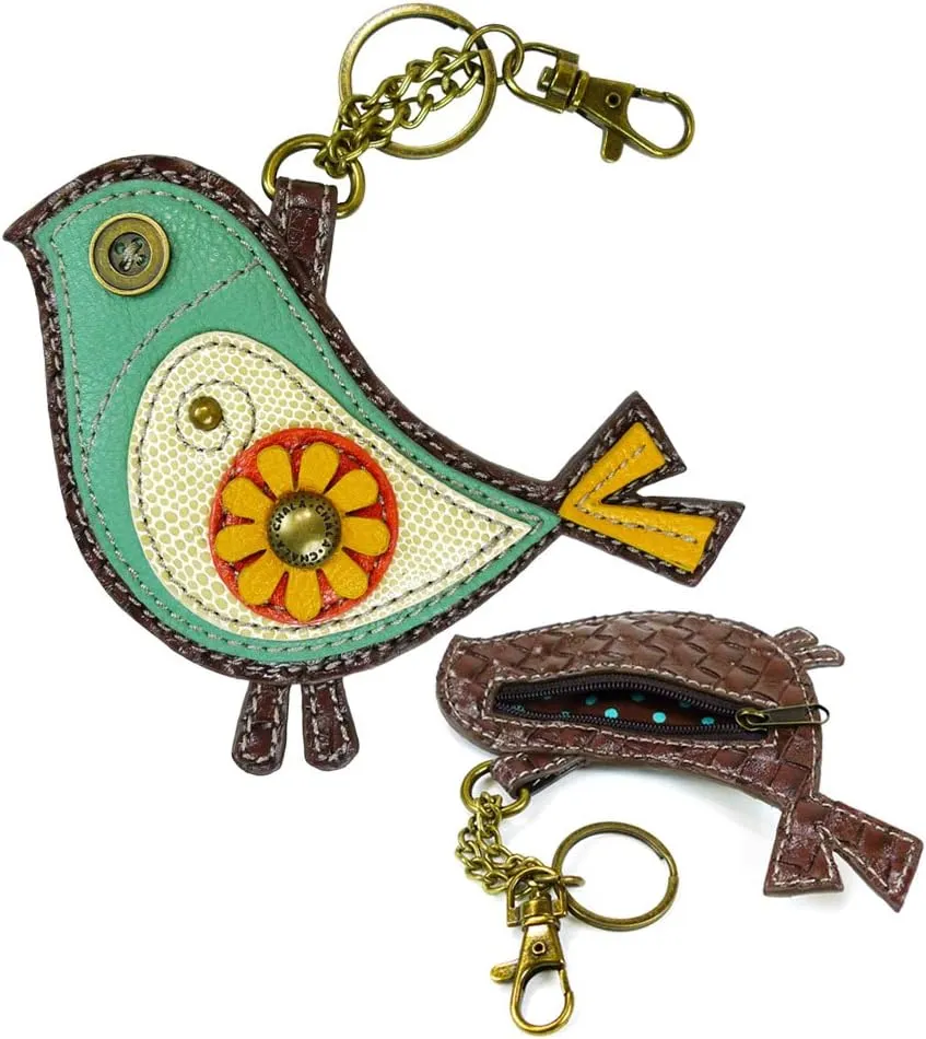 CHALA Charming Flap and Zipper Cross-Body Purse or Shoulder Handbag with Keyfob -Teal
