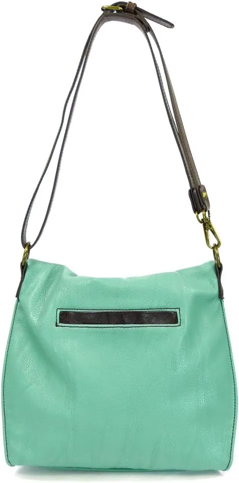 CHALA Charming Flap and Zipper Cross-Body Purse or Shoulder Handbag with Keyfob -Teal