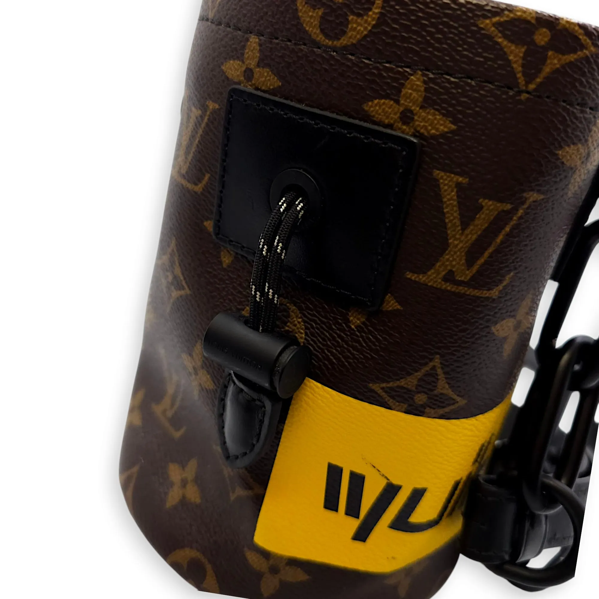 Chalk Bag Nano Brown Crossbody Bag in Coated Canvas, Black powder coated hardware