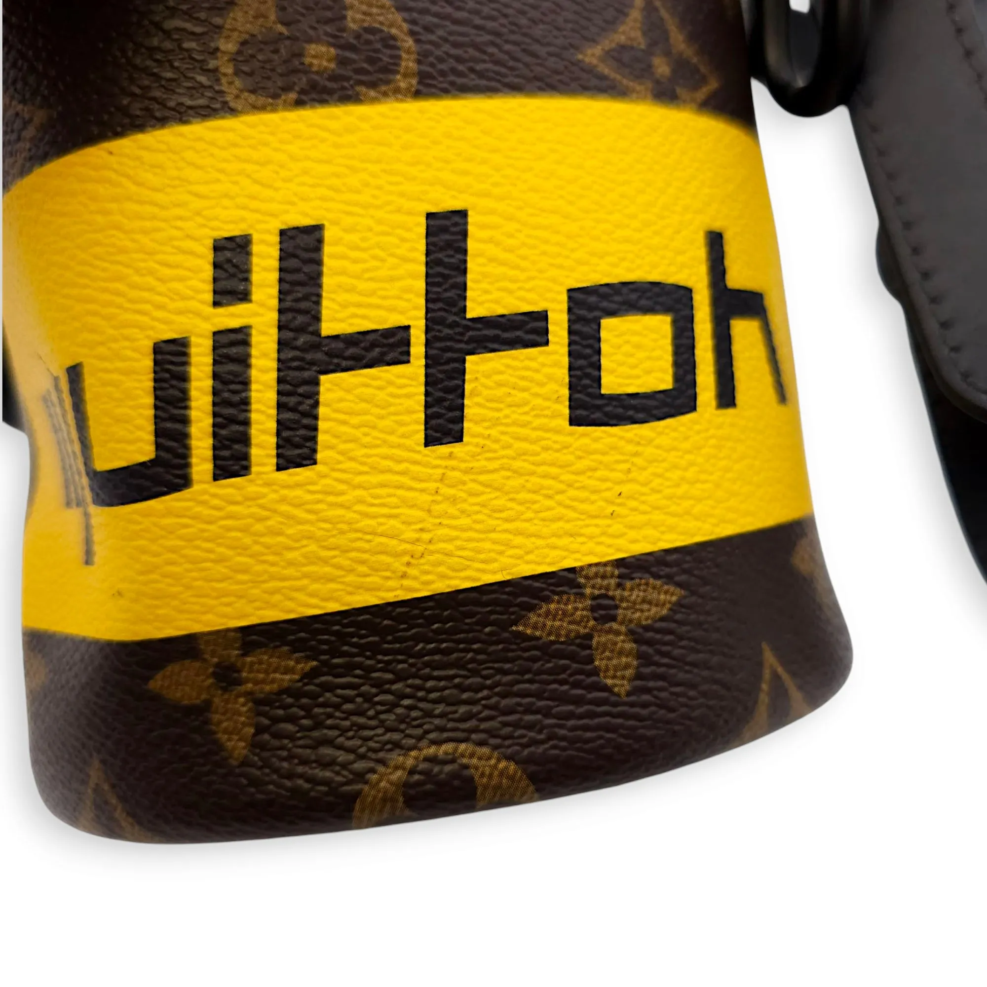 Chalk Bag Nano Brown Crossbody Bag in Coated Canvas, Black powder coated hardware