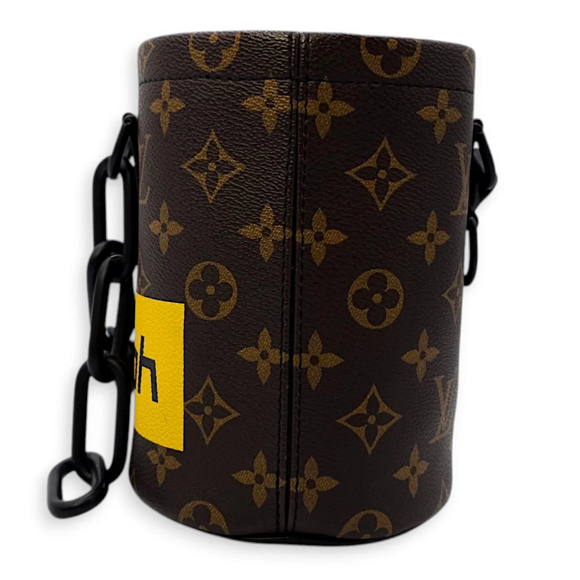 Chalk Bag Nano Brown Crossbody Bag in Coated Canvas, Black powder coated hardware