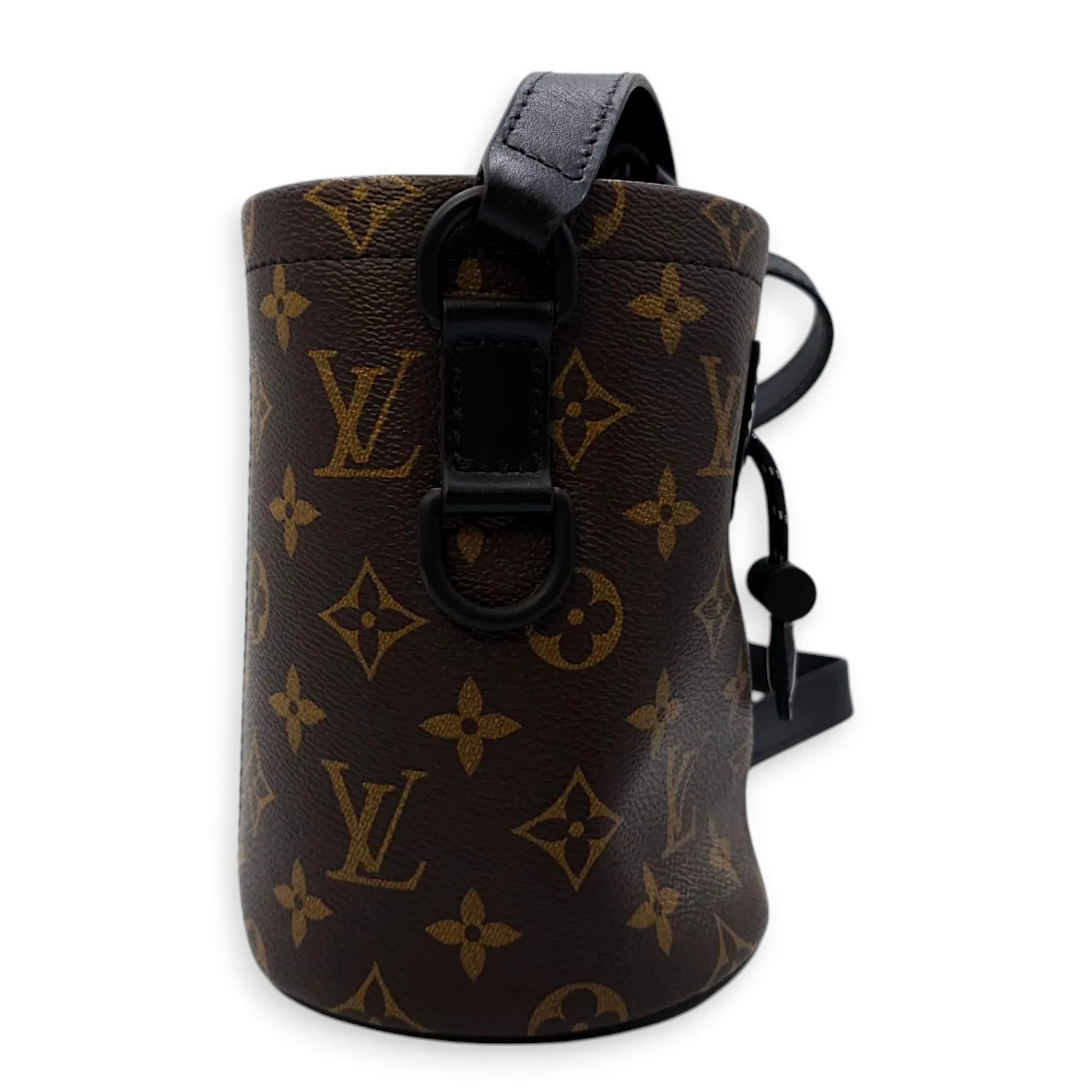 Chalk Bag Nano Brown Crossbody Bag in Coated Canvas, Black powder coated hardware