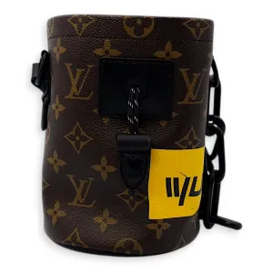 Chalk Bag Nano Brown Crossbody Bag in Coated Canvas, Black powder coated hardware