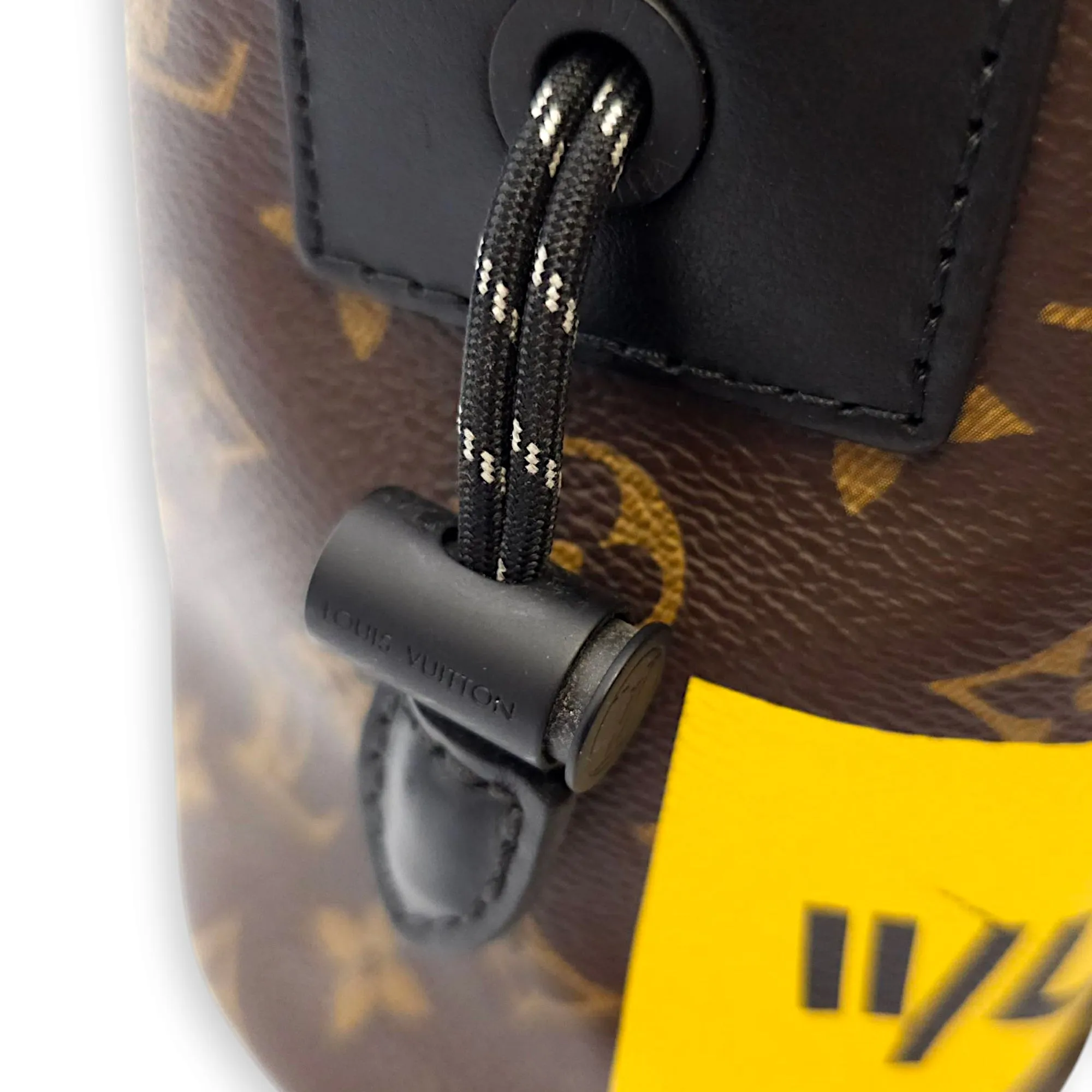 Chalk Bag Nano Brown Crossbody Bag in Coated Canvas, Black powder coated hardware