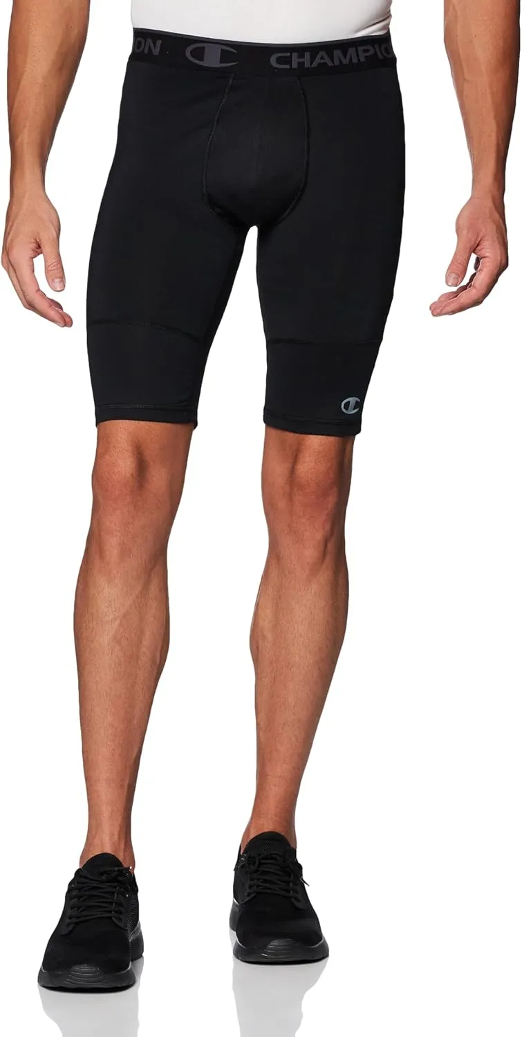 Champion mens Shorts, Compression Shorts With Total Support Pouch, Moisture Wicking, 6" & 9"