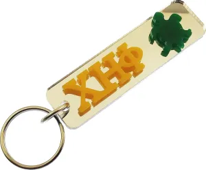 Chi Eta Phi Turtle Mirror Symbol Key Chain [Silver - 3.5"] - ID#20796