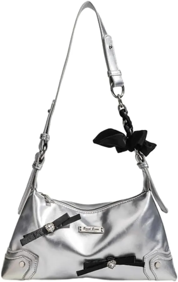 Chic Bow Chain Shoulder Bag, Elegant New Chinese Style Handheld Purse for Women, Trendy Underarm Crossbody Bag