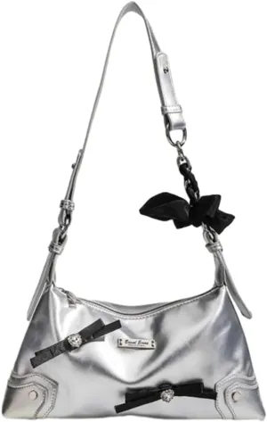 Chic Bow Chain Shoulder Bag, Elegant New Chinese Style Handheld Purse for Women, Trendy Underarm Crossbody Bag