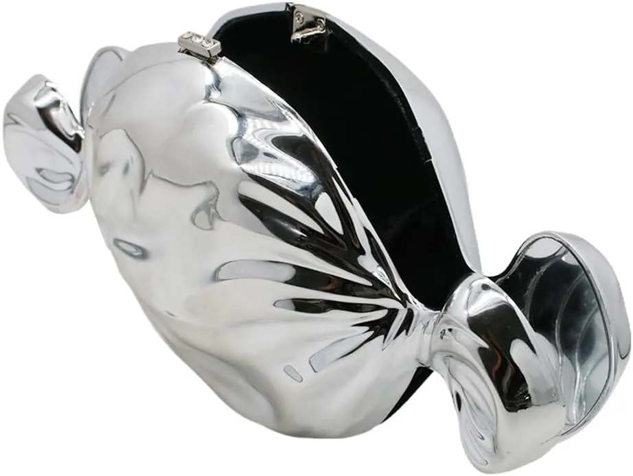 Chic Ladies Candy Shape Evening Clutch Acrylic Evening Handbag Metallic Shoulder Purse for Party Prom Cocktail