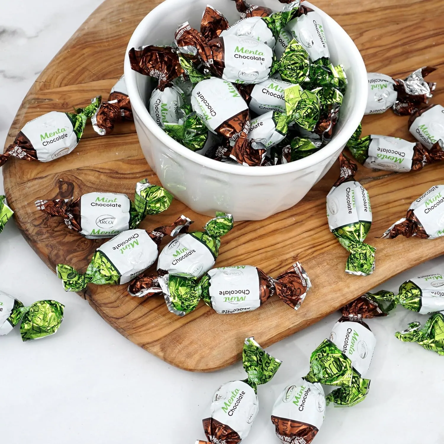 Chocolate Filled Mints, 5 Pound Bulk Candy (Approx. 375 pcs.), Chocolate Mint Candy, Chocolate Mints Individually Wrapped