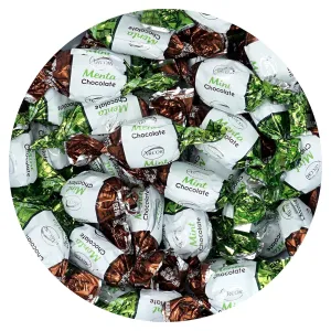 Chocolate Filled Mints, 5 Pound Bulk Candy (Approx. 375 pcs.), Chocolate Mint Candy, Chocolate Mints Individually Wrapped