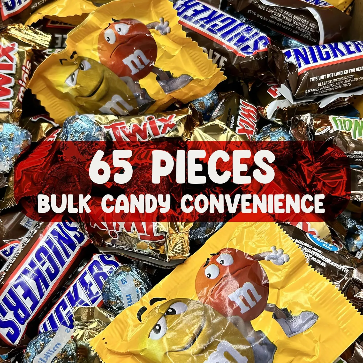 Chocolate Mix Fun Size 2 Pounds approx 65 pieces - Chocolates Christmas - Peanut M and Ms, MilkyWay, Twix, Snickers - Individually Wrapped Christmas Treats - Chocolate Variety Pack Ideal for Sharing