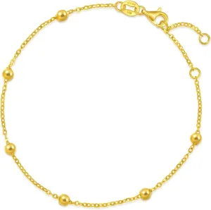 CHOW SANG SANG 999 24K Solid Gold Dazzling Beads Chain Bracelet for Women 18cm 95480B Price-by-Weight Approx. 1.4g Gold