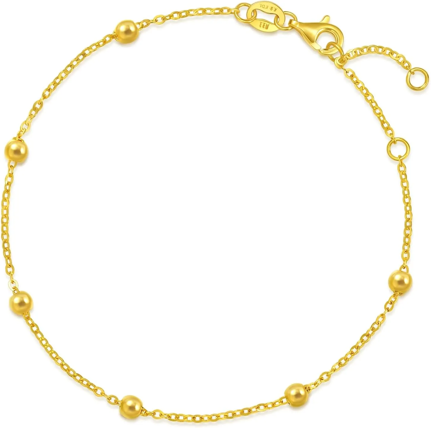 CHOW SANG SANG 999 24K Solid Gold Dazzling Beads Chain Bracelet for Women 18cm 95480B Price-by-Weight Approx. 1.4g Gold