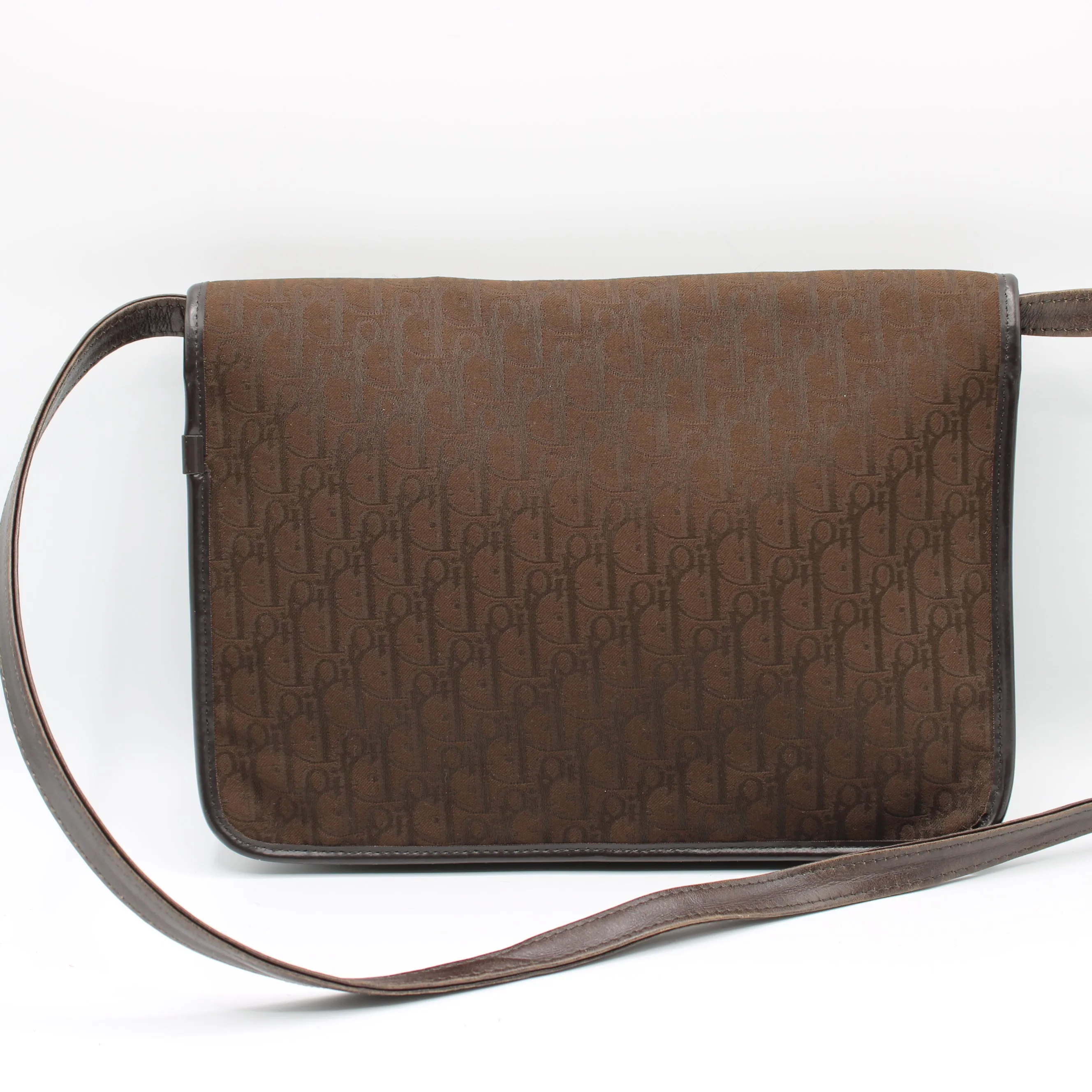 Christian Dior Brown Trotter Canvas Leather Crossbody Bag