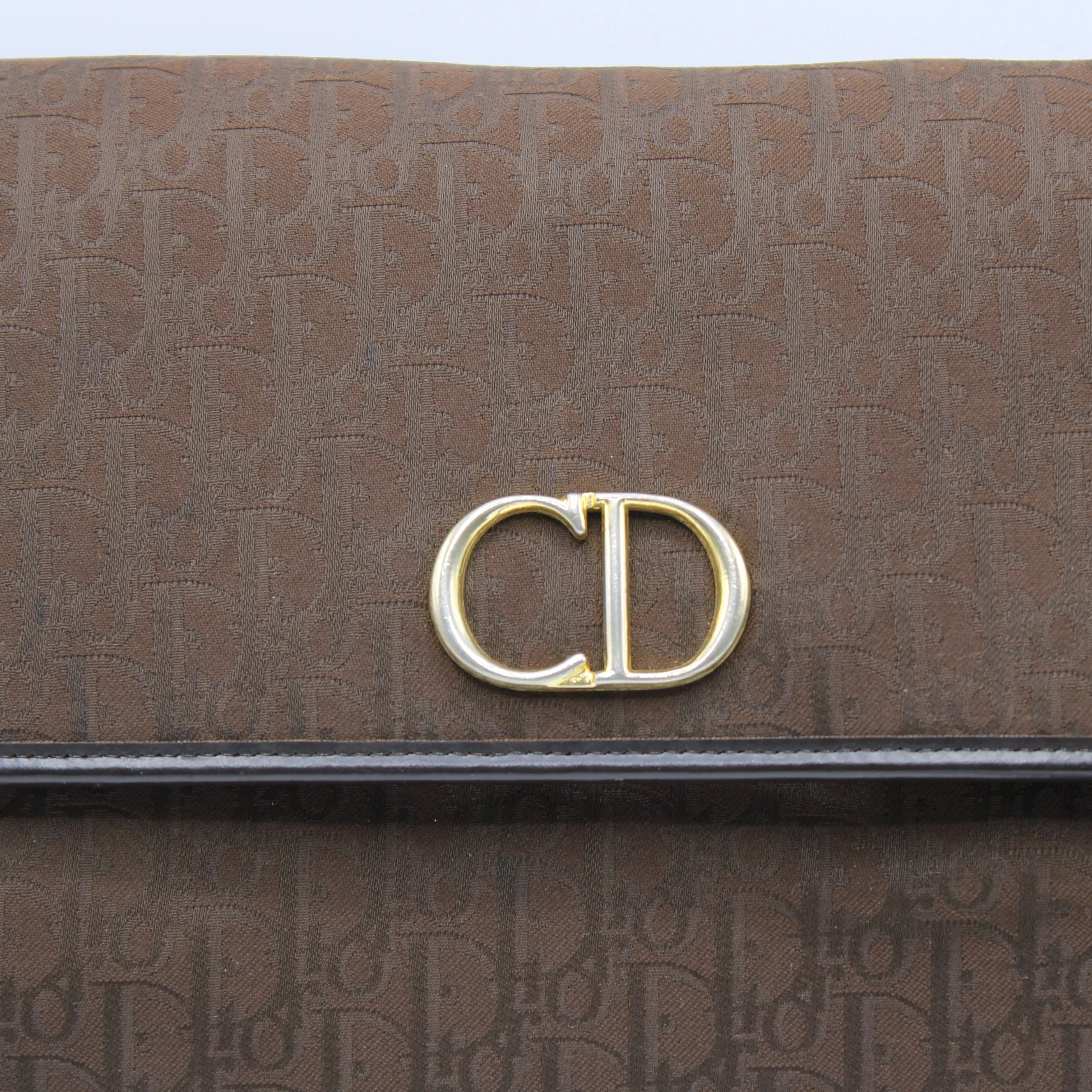 Christian Dior Brown Trotter Canvas Leather Crossbody Bag