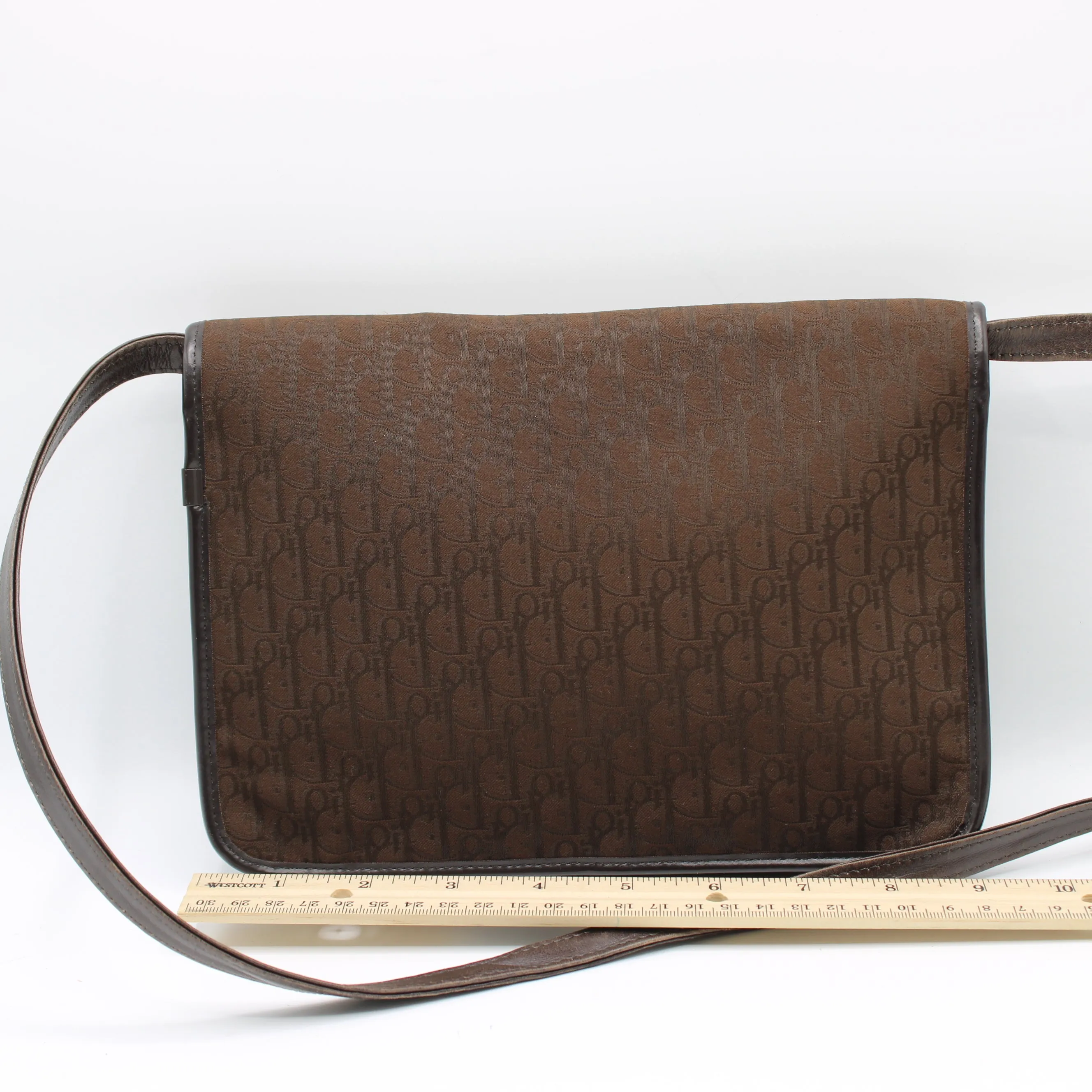 Christian Dior Brown Trotter Canvas Leather Crossbody Bag