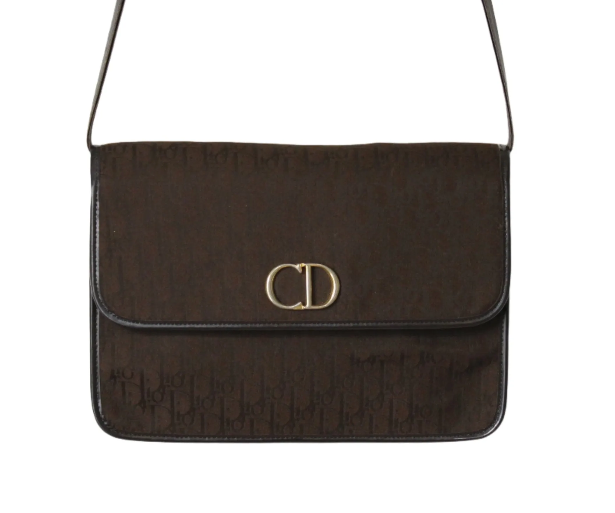 Christian Dior Brown Trotter Canvas Leather Crossbody Bag