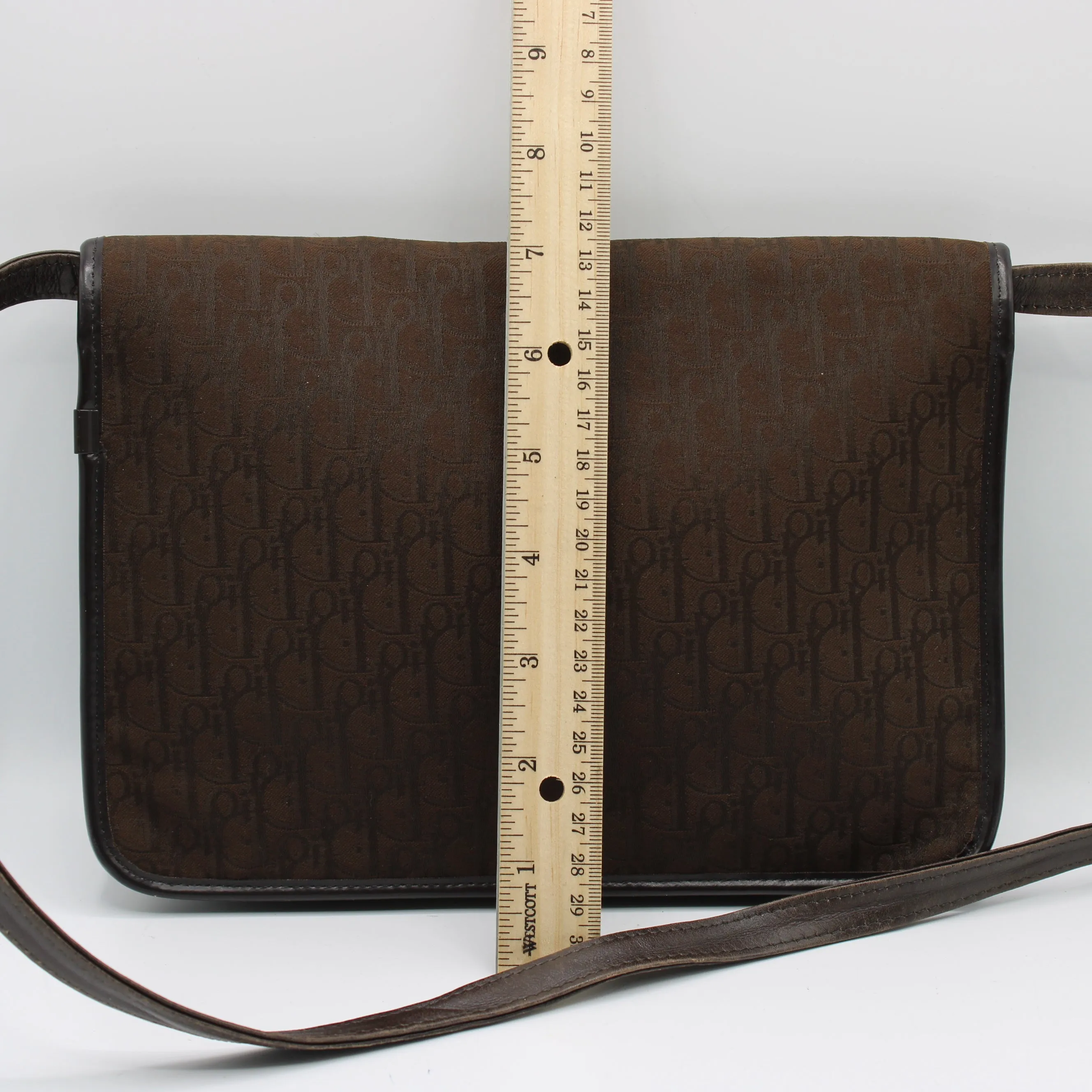 Christian Dior Brown Trotter Canvas Leather Crossbody Bag