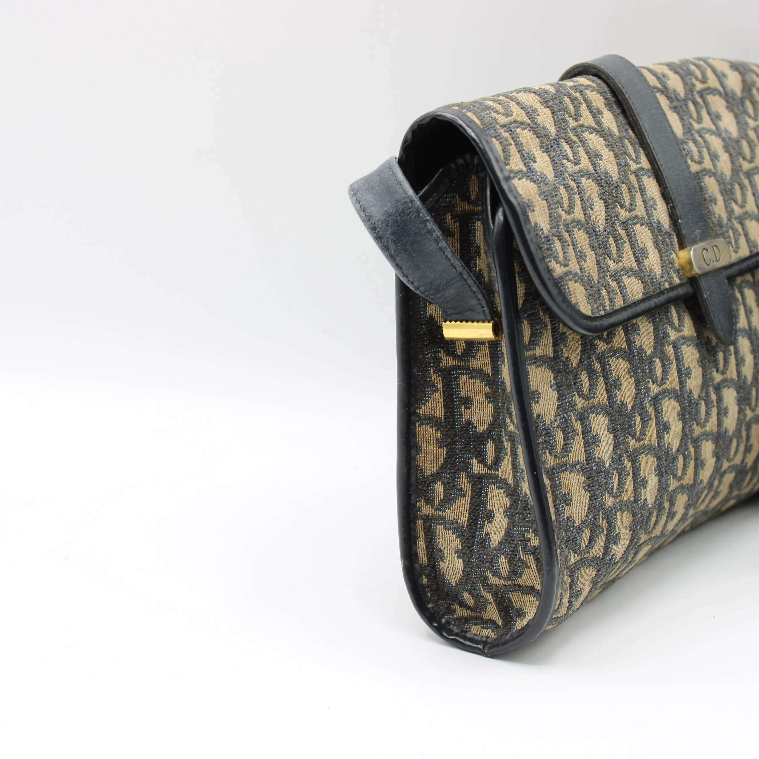 Christian Dior Trotter Brown Canvas Leather Flap Crossbody Bag