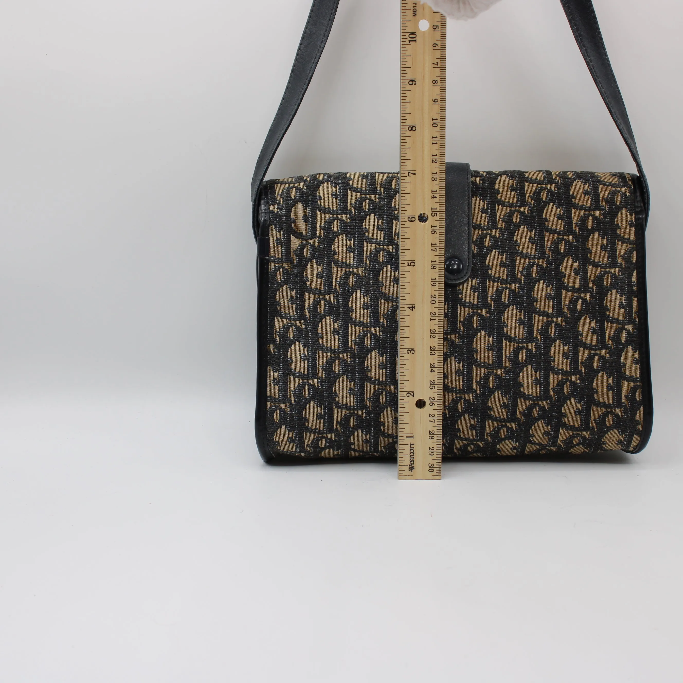 Christian Dior Trotter Brown Canvas Leather Flap Crossbody Bag