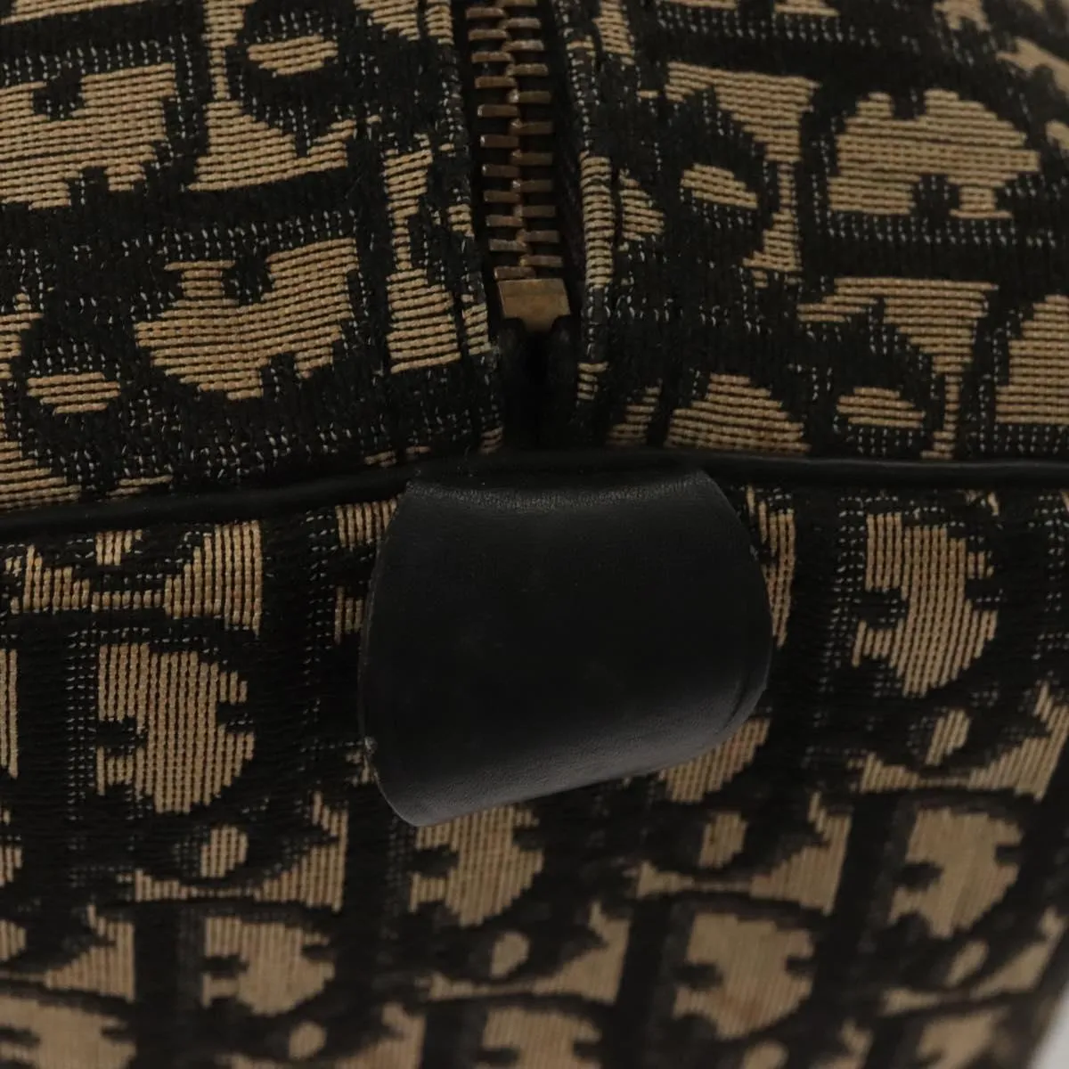 Christian Dior Trotter Canvas Boston Bag Black Auth BD1856
