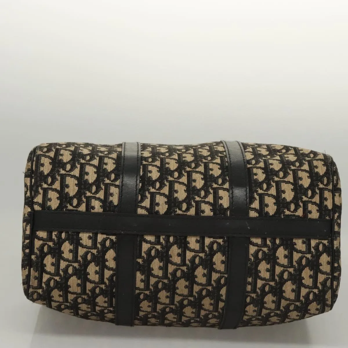 Christian Dior Trotter Canvas Boston Bag Black Auth BD1856