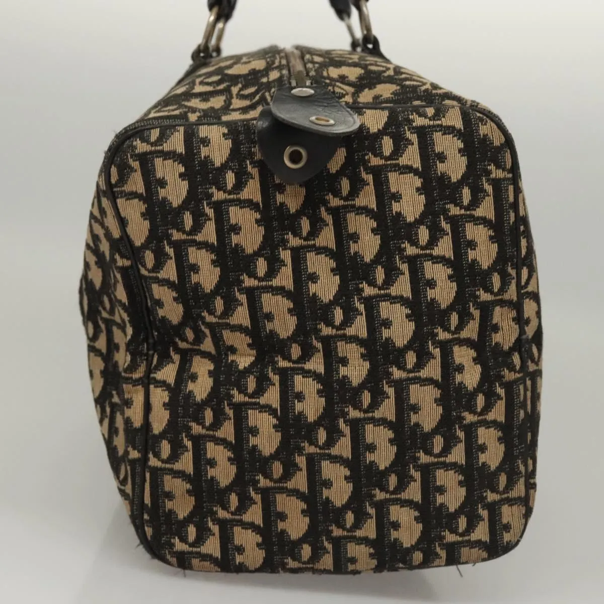 Christian Dior Trotter Canvas Boston Bag Black Auth BD1856