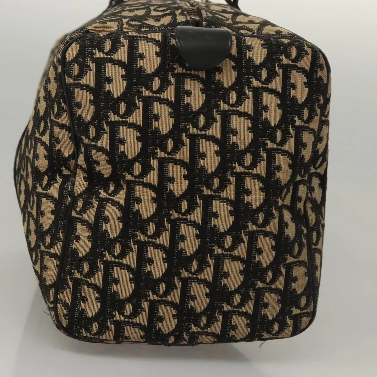 Christian Dior Trotter Canvas Boston Bag Black Auth BD1856