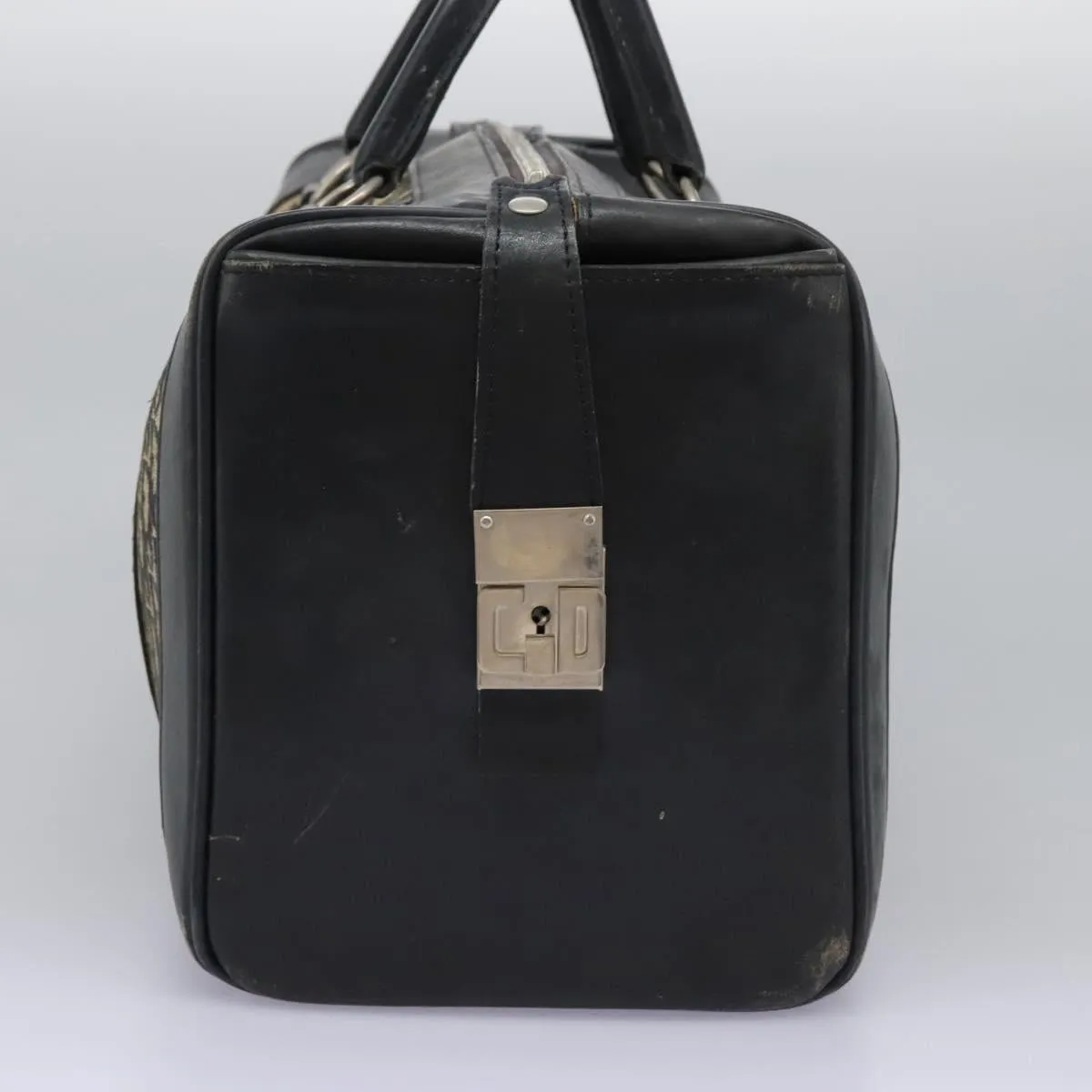 Christian Dior Trotter Canvas Boston Bag Navy Auth EC201