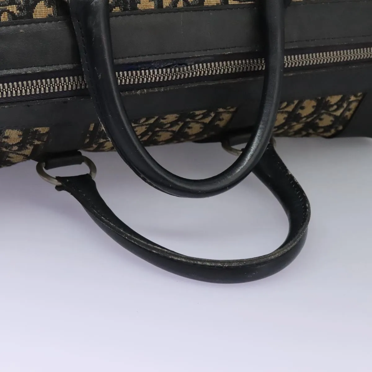Christian Dior Trotter Canvas Boston Bag Navy Auth EC201