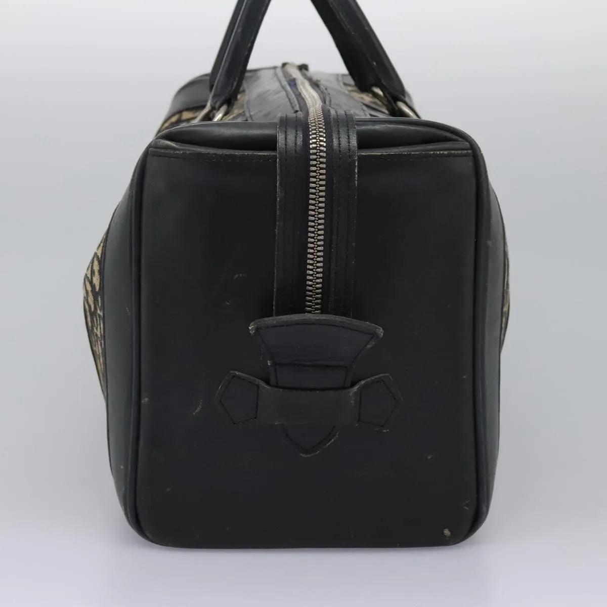 Christian Dior Trotter Canvas Boston Bag Navy Auth EC201