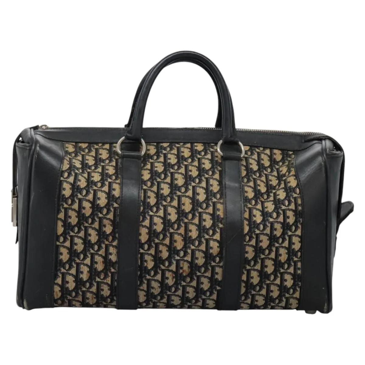 Christian Dior Trotter Canvas Boston Bag Navy Auth EC201