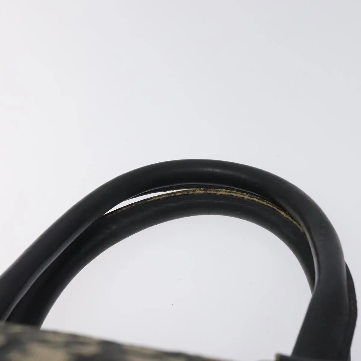 Christian Dior Trotter Canvas Boston Bag Navy Silver Auth 112332