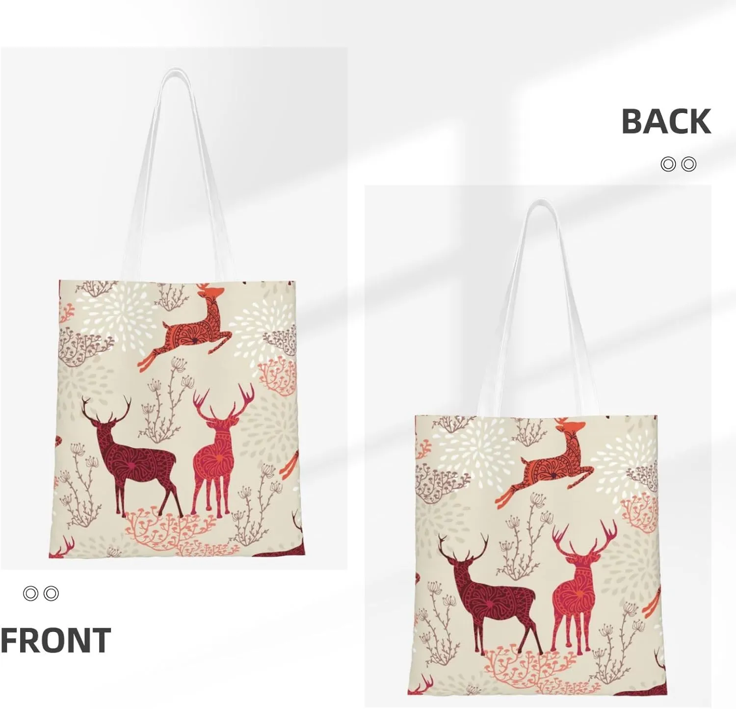 Christmas Elk Charming Women'S Tote Bag â€“ Canvas Shoulder Bag, For Work, Travel, Shopping, And College