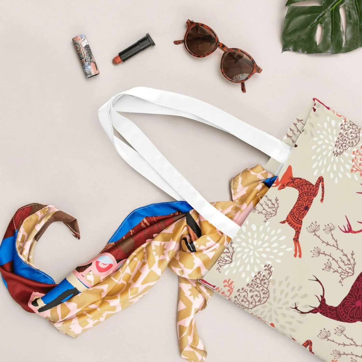 Christmas Elk Charming Women'S Tote Bag â€“ Canvas Shoulder Bag, For Work, Travel, Shopping, And College
