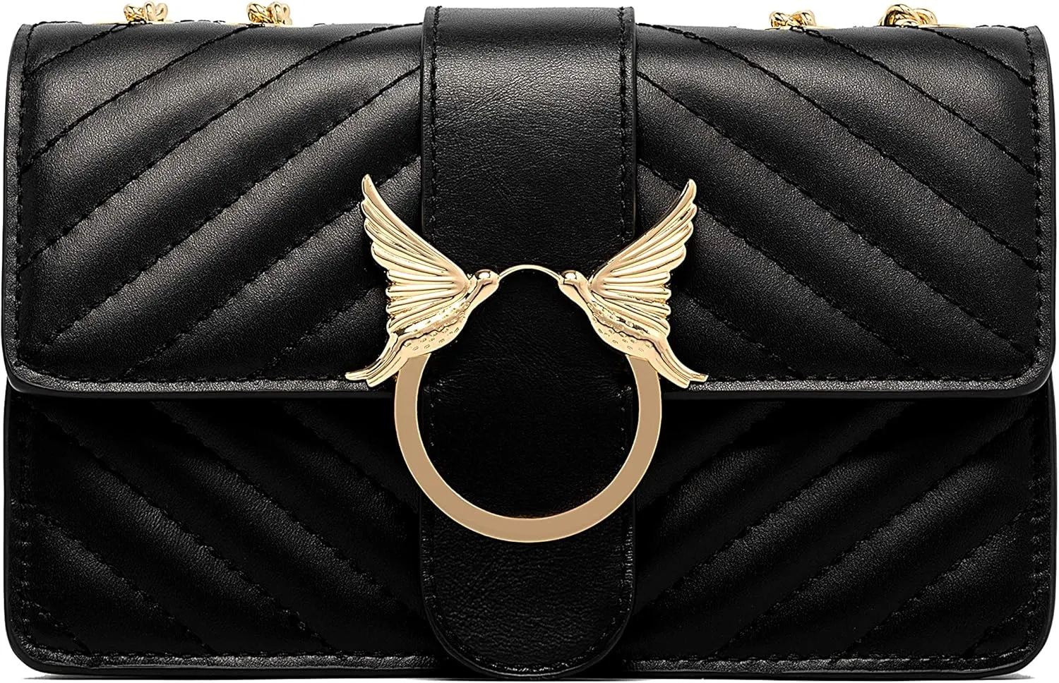Chrysansmile Genuine Leather Crossbody Bags Quilted Clutch Purses for Women Trendy Small Shoulder Handbags with Chain