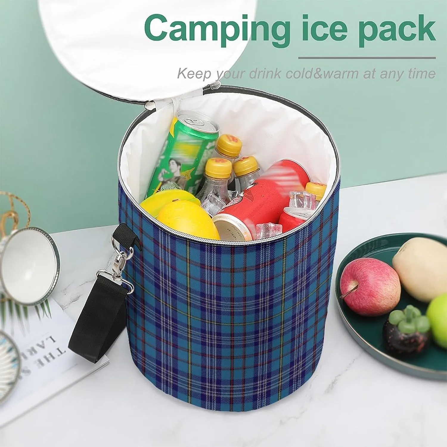 Citadel Military Academy Tartan Large Capacity Cylindrical Camping Ice Pack Unisex