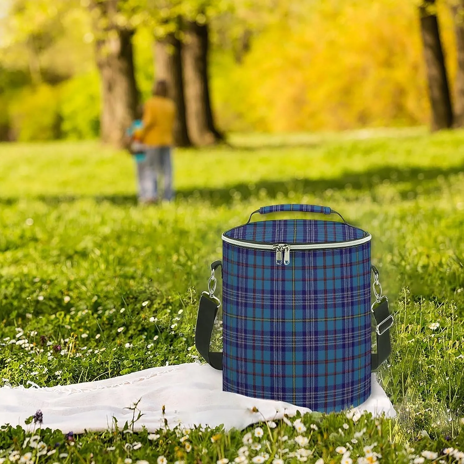 Citadel Military Academy Tartan Large Capacity Cylindrical Camping Ice Pack Unisex