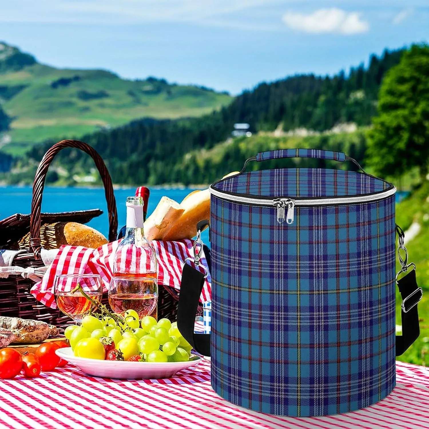 Citadel Military Academy Tartan Large Capacity Cylindrical Camping Ice Pack Unisex