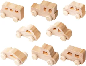 CIYODO 8pcs Unfinished Wooden Car Toys for Boys and Girls Paintable Wooden Crafts Fun Graffiti Vehicles for Creative Projects Safe Lightweight for Arts Crafts Activities