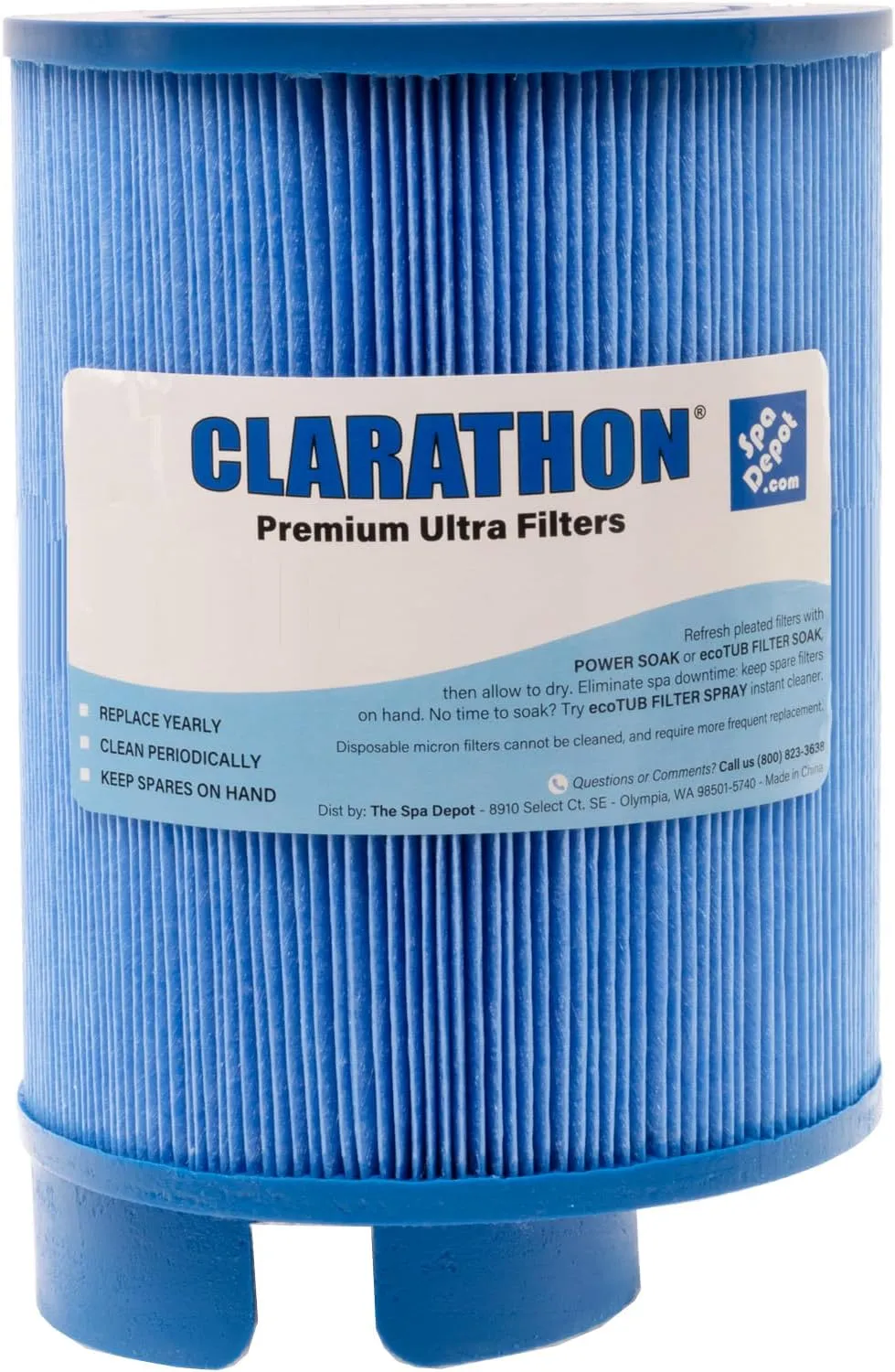 Clarathon Blue Media Filter for SofTub - 8555 Replacement fits Pre-2009 Spa Models
